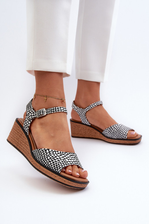 Sandalias plataforma Sergio Leone SK303 Blanco-negro