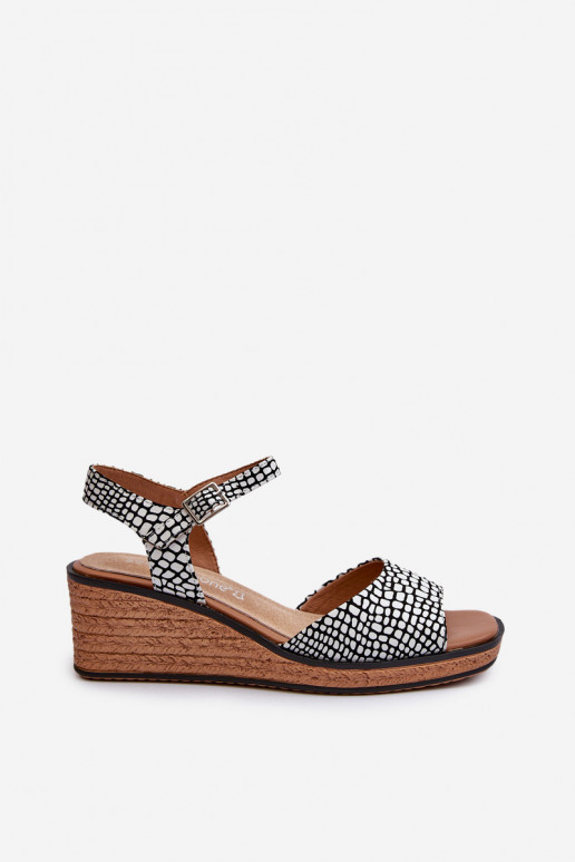 Sandalias plataforma Sergio Leone SK303 Blanco-negro