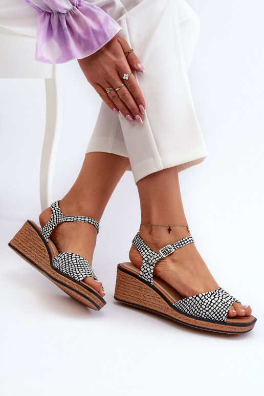 Sandalias plataforma Sergio Leone SK303 Blanco-negro