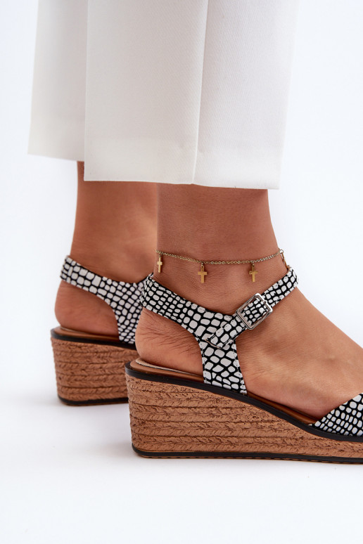 Sandalias plataforma Sergio Leone SK303 Blanco-negro