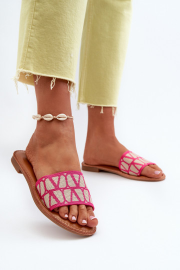 Chanclas de mujer con tacón ancho rosa Traivea