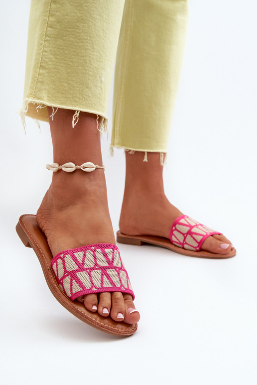 Chanclas de mujer con tacón ancho rosa Traivea