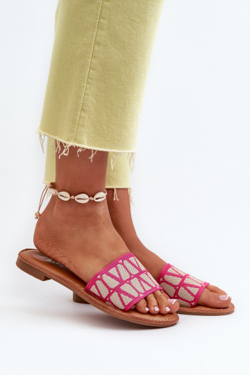 Chanclas de mujer con tacón ancho rosa Traivea 2