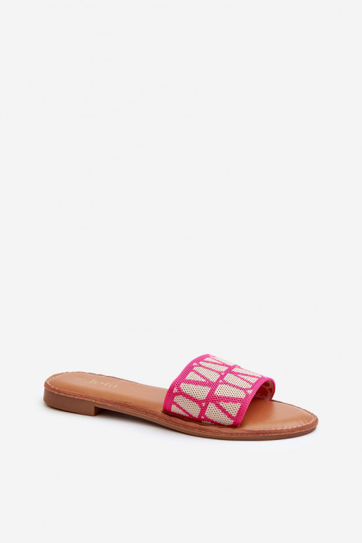 Chanclas de mujer con tacón ancho rosa Traivea