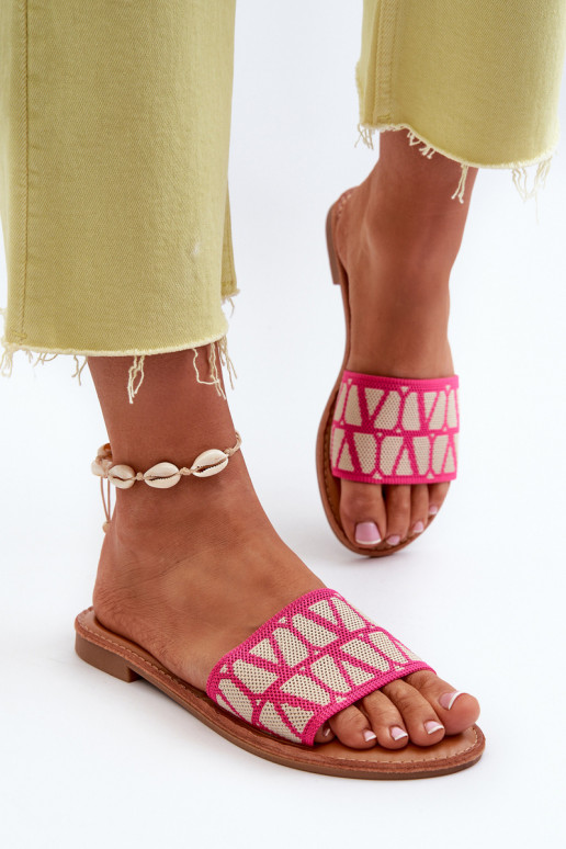 Chanclas de mujer con tacón ancho rosa Traivea