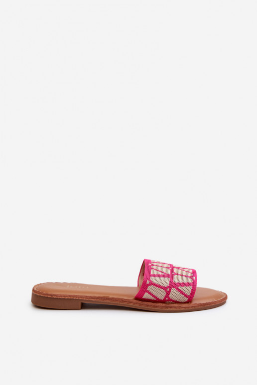 Chanclas de mujer con tacón ancho rosa Traivea
