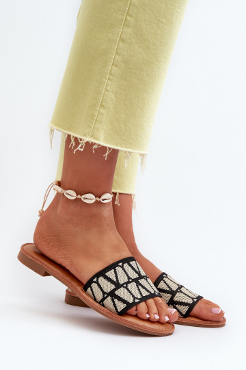 Chanclas de mujer con tacón ancho en color negro Traivea 2