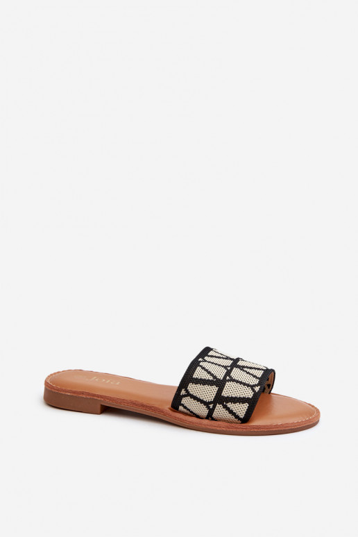 Chanclas de mujer con tacón ancho en color negro Traivea