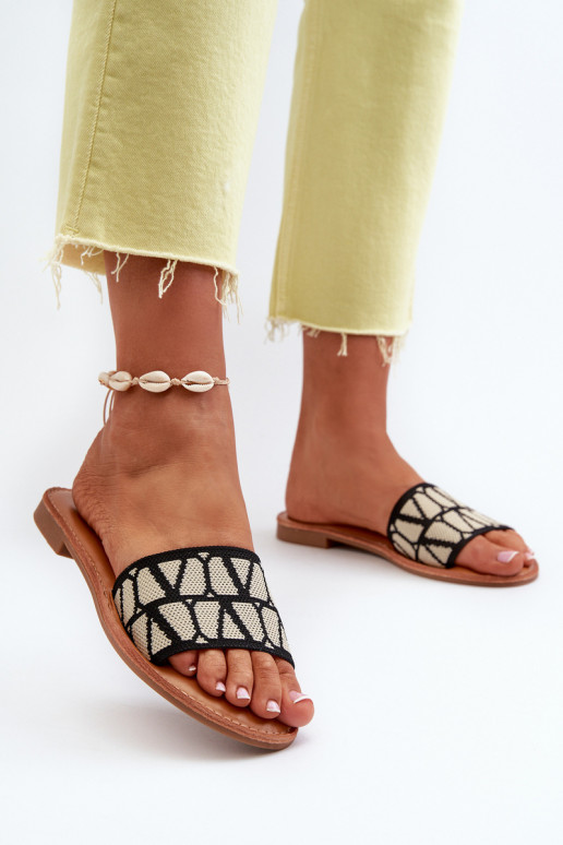 Chanclas de mujer con tacón ancho en color negro Traivea