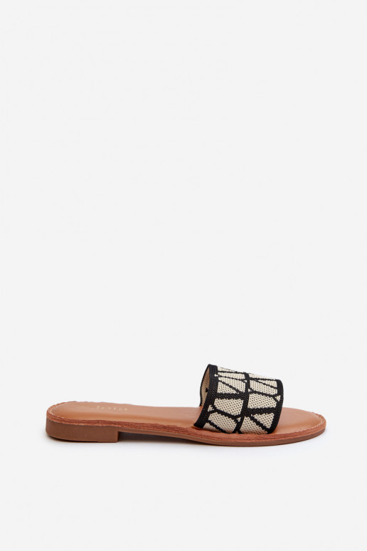 Chanclas de mujer con tacón ancho en color negro Traivea