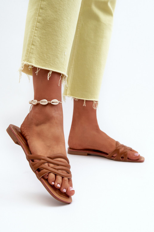 Pantuflas de mujer Eko con tacón ancho color marrón Moldela Pantuflas de mujer Eko con tacón ancho color marrón Moldela