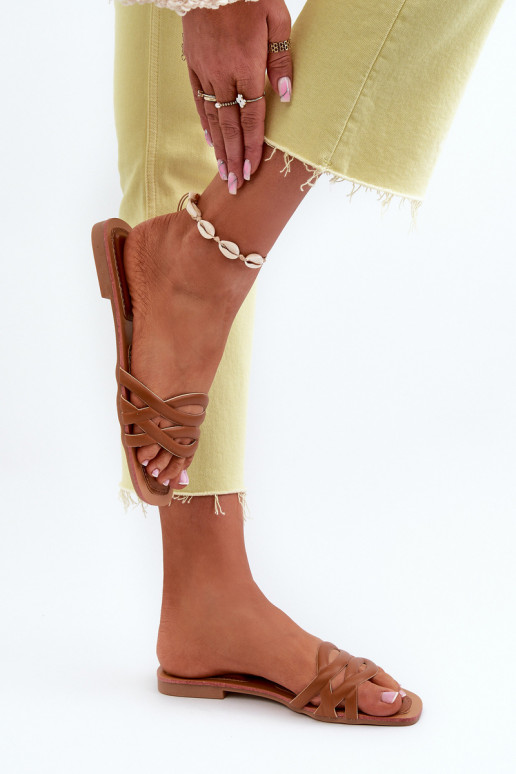 Pantuflas de mujer Eko con tacón ancho color marrón Moldela Pantuflas de mujer Eko con tacón ancho color marrón Moldela