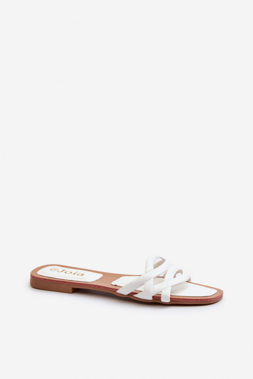 Pantuflas de mujer Eko con tacón ancho en color blanco Moldela Pantuflas de mujer Eko con tacón ancho en color blanco Moldela