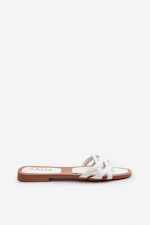 Pantuflas de mujer Eko con tacón ancho en color blanco Moldela Pantuflas de mujer Eko con tacón ancho en color blanco Moldela