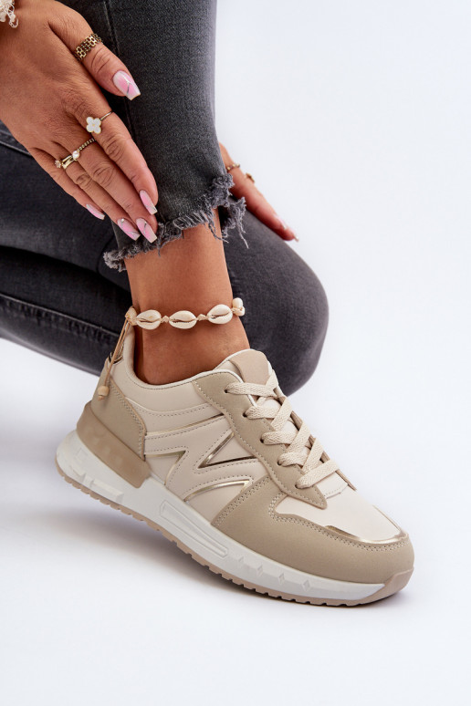 Deportivas modelo zapatos fabricadas en ecopiel beige Kaimans