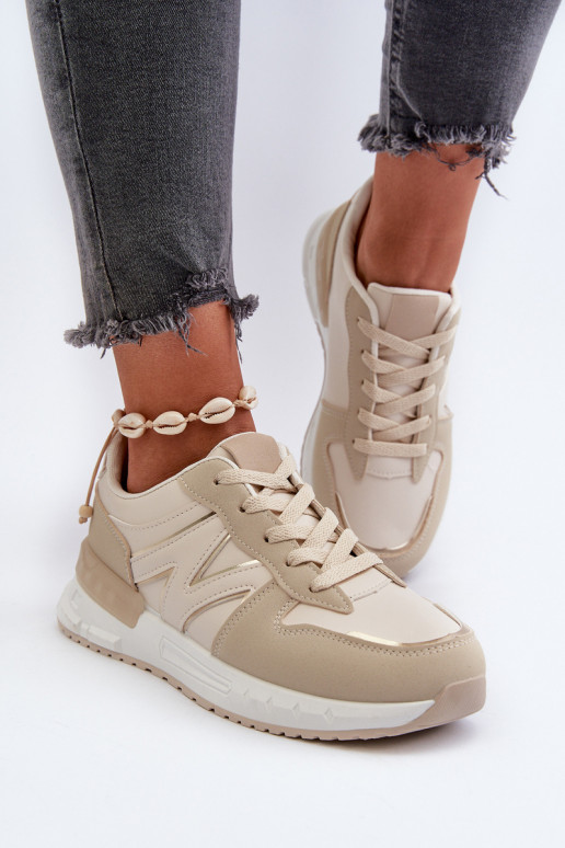 Deportivas modelo zapatos fabricadas en ecopiel beige Kaimans