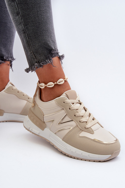 Deportivas modelo zapatos fabricadas en ecopiel beige Kaimans