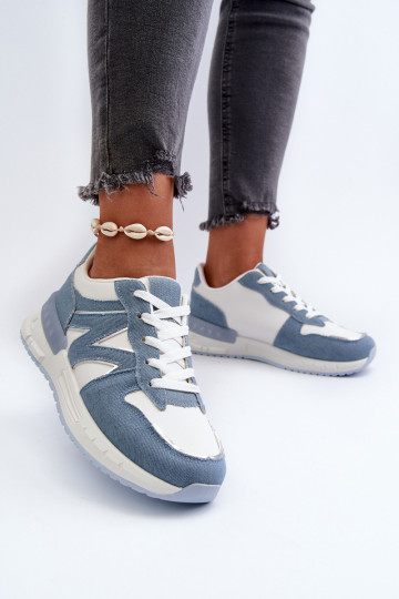 Material jeans Modelo sneakers zapatos fabricados en ecopiel color azul Kaimans 2