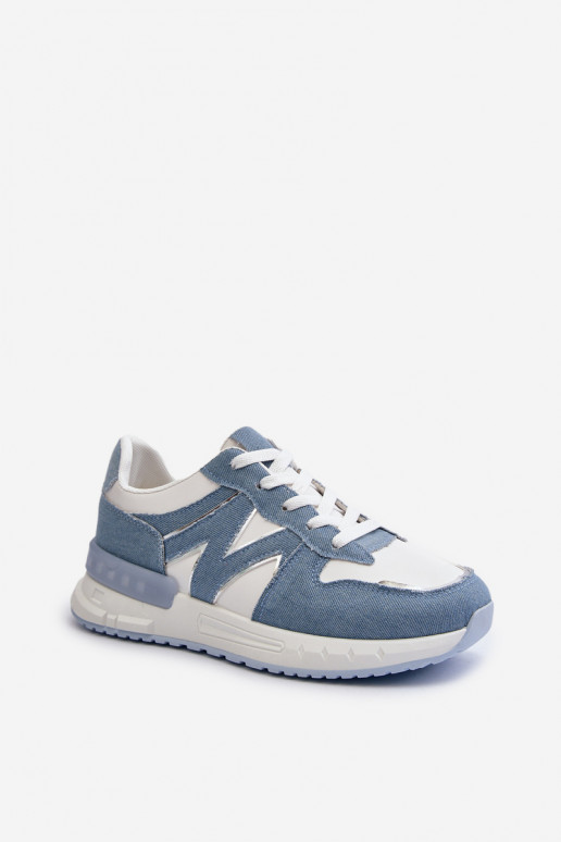 Material jeans Modelo sneakers zapatos fabricados en ecopiel color azul Kaimans
