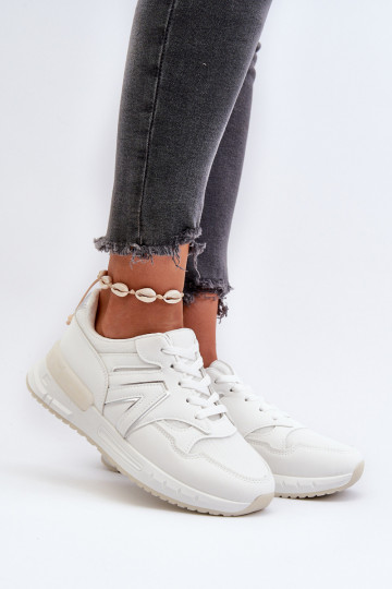Zapatillas modelo zapatos fabricadas en piel ecológica en color blanco Vinelli 2