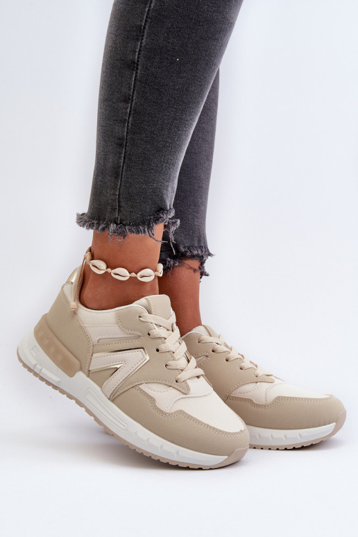 Zapatillas modelo zapatos en piel ecológica beige Vinelli