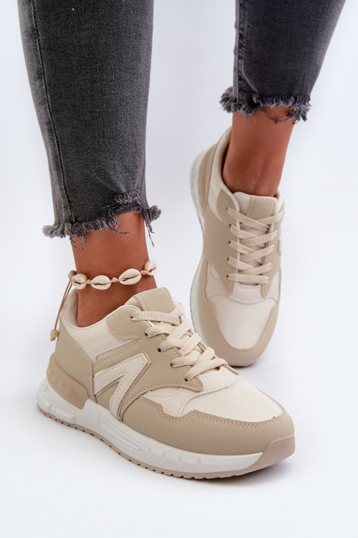 Zapatillas modelo zapatos en piel ecológica beige Vinelli