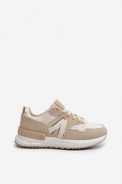 Zapatillas modelo zapatos en piel ecológica beige Vinelli