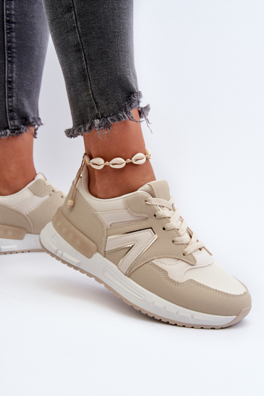 Zapatillas modelo zapatos en piel ecológica beige Vinelli