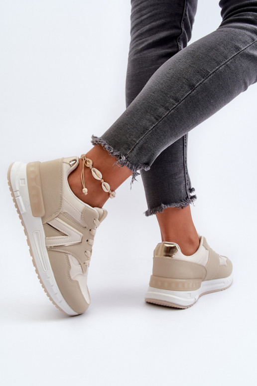 Zapatillas modelo zapatos en piel ecológica beige Vinelli