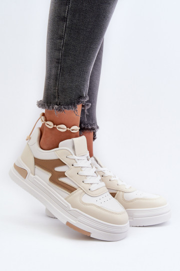 Deportivas modelo zapatos con plataforma en ecopiel beige Lynnette