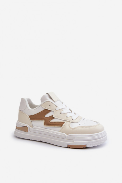 Deportivas modelo zapatos con plataforma en ecopiel beige Lynnette