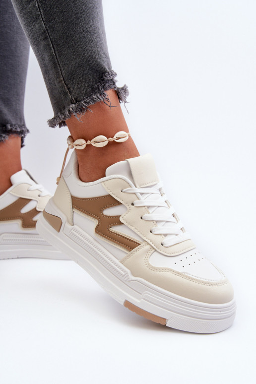 Deportivas modelo zapatos con plataforma en ecopiel beige Lynnette