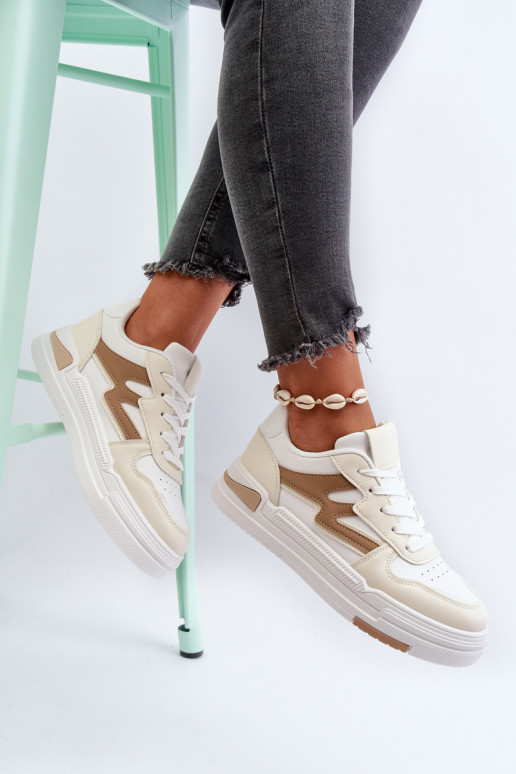 Deportivas modelo zapatos con plataforma en ecopiel beige Lynnette