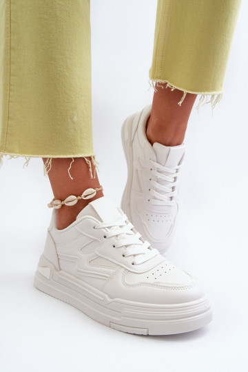 Zapatillas modelo zapatos con plataforma fabricadas en ecopiel en color blanco Lynnette