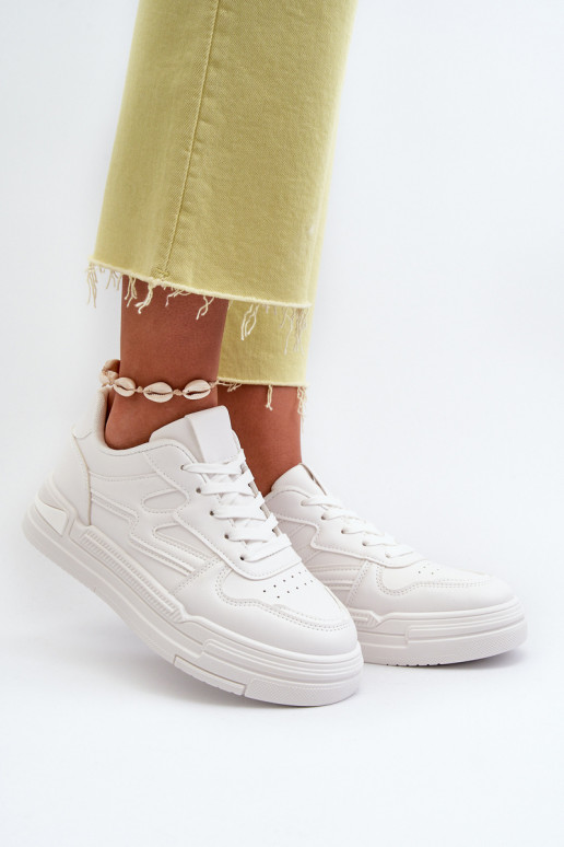 Zapatillas modelo zapatos con plataforma fabricadas en ecopiel en color blanco Lynnette
