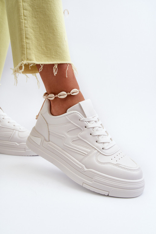 Zapatillas modelo zapatos con plataforma fabricadas en ecopiel en color blanco Lynnette