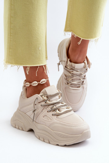 Zapatillas modelo zapatos con suelas macizas de moda m beige Relissa 2