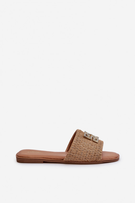 pies planos Chanclas de mujer beige Omenna