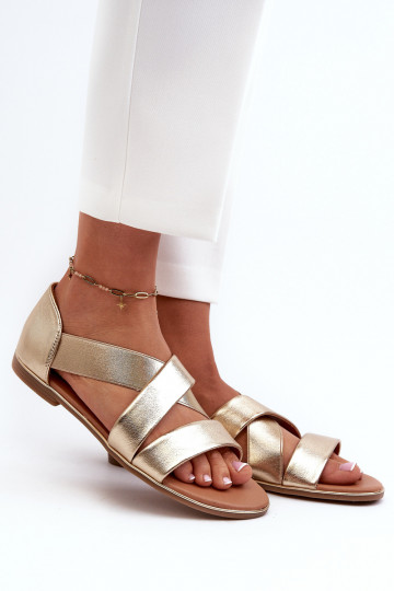 Sandalias con hebillas en color dorado Apulia
