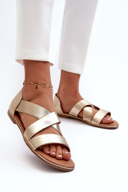Sandalias con hebillas en color dorado Apulia