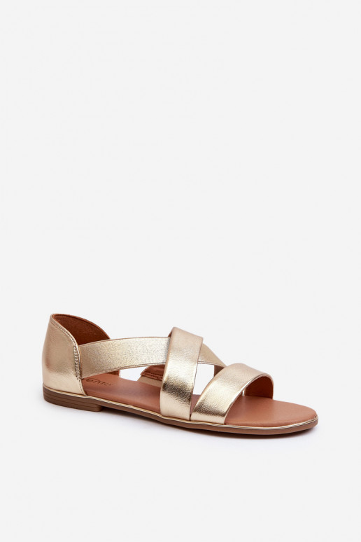 Sandalias con hebillas en color dorado Apulia