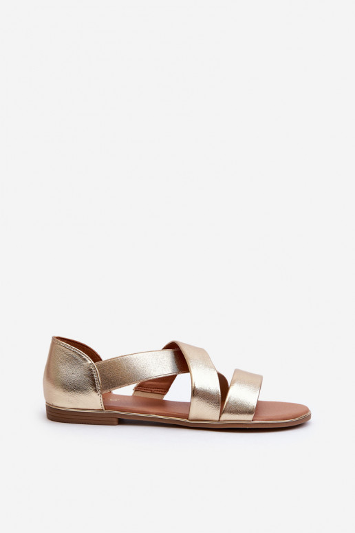 Sandalias con hebillas en color dorado Apulia