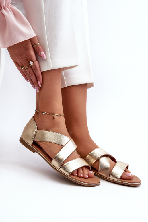 Sandalias con hebillas en color dorado Apulia