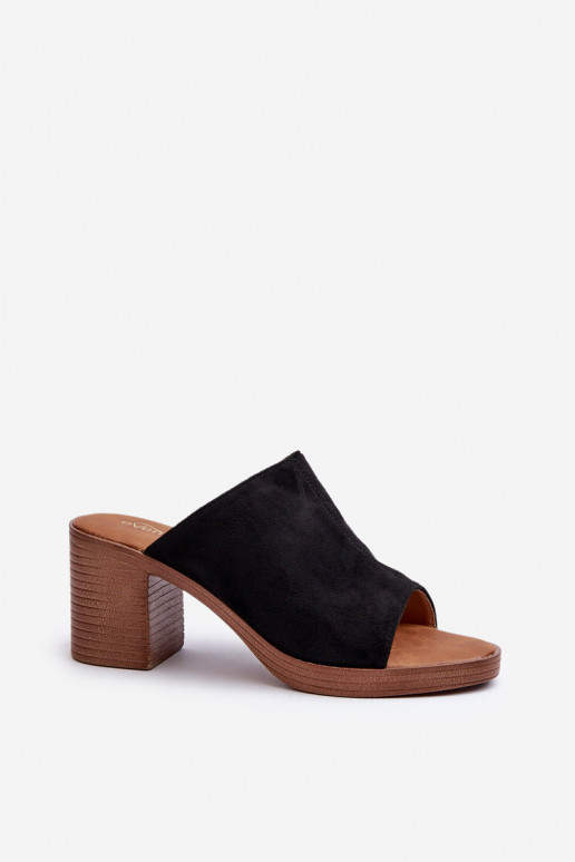 Zapatillas de mujer con tacón estilo elegante en color negro Varnila