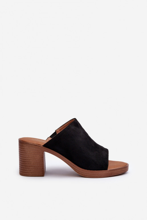Zapatillas de mujer con tacón estilo elegante en color negro Varnila