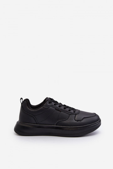 Zapatillas modelo zapatos con plataforma fabricadas en piel ecológica en color negro Uziran 2