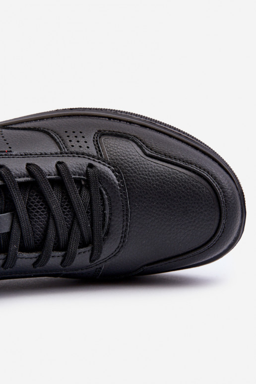 Zapatillas modelo zapatos con plataforma fabricadas en piel ecológica en color negro Uziran