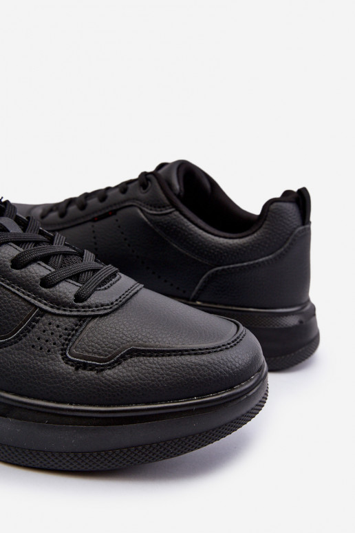 Zapatillas modelo zapatos con plataforma fabricadas en piel ecológica en color negro Uziran