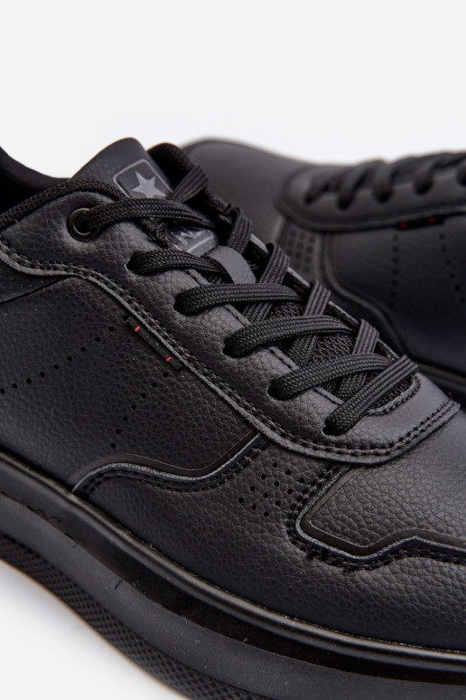 Zapatillas modelo zapatos con plataforma fabricadas en piel ecológica en color negro Uziran