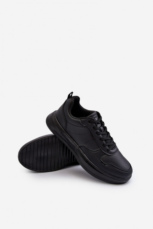 Zapatillas modelo zapatos con plataforma fabricadas en piel ecológica en color negro Uziran